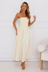 Palmetto Strapless Maxi Dress Yellow