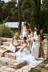 The Samara Satin Maxi Dress Pearl