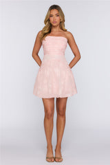 Sweet Affection Floral Strapless Mini Dress Pink