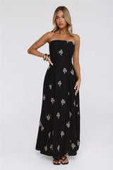 Icon Edit Strapless Maxi Dress Black