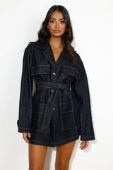 LIONESS Giselle Dress Dark Denim