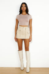 Always Trending Mini Skirt Beige