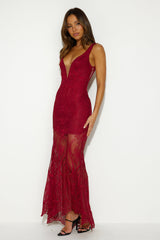 Choose Style Lace Maxi Dress Wine