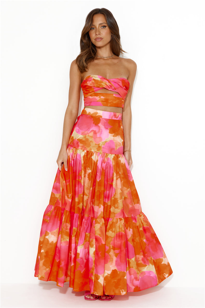 Ayla Top Orange Floral
