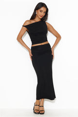 Ignite Love Off Shoulder Crop Top Black