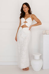 Secluded Shores Maxi Skirt White