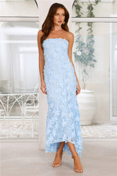 Urban Petal Strapless Maxi Dress Blue