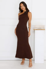 Softest Hour Off Shoulder Maxi Dress Brown