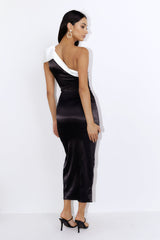 Gift Of All Satin Midi Dress Black