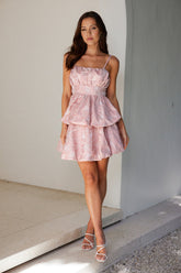 Jasmine Blooms Mini Dress Pink