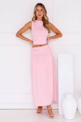 Couture Maxi Skirt Pink