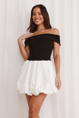 Oceanfront Off Shoulder Mini Dress Black