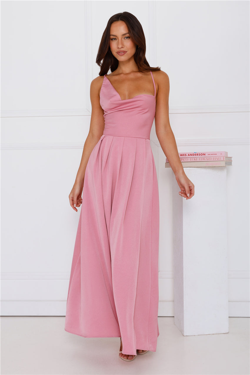 The Only Girl Satin Maxi Dress Plum