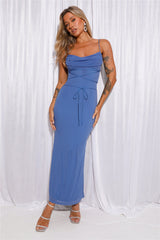 Hourglass Love Mesh Maxi Dress Blue